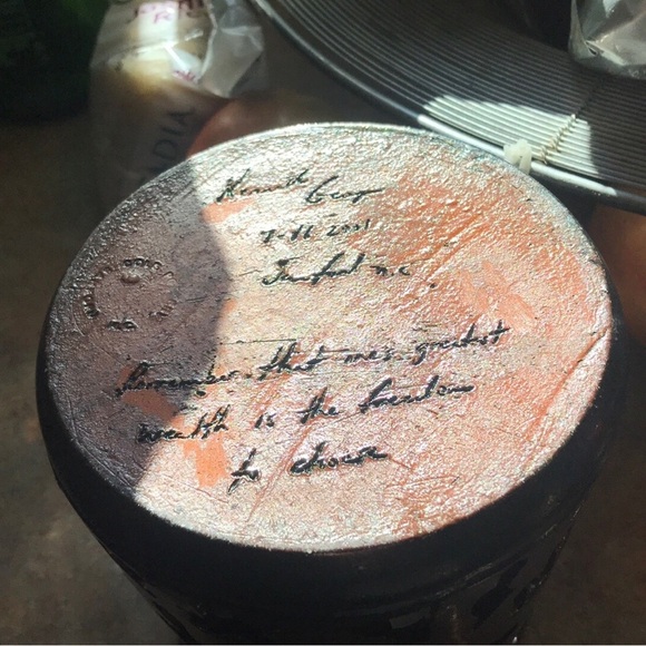 Cole Pottery Black Oxidized Candle Luminaire Red Clay W/ Black Oxidization - Picture 4 of 17